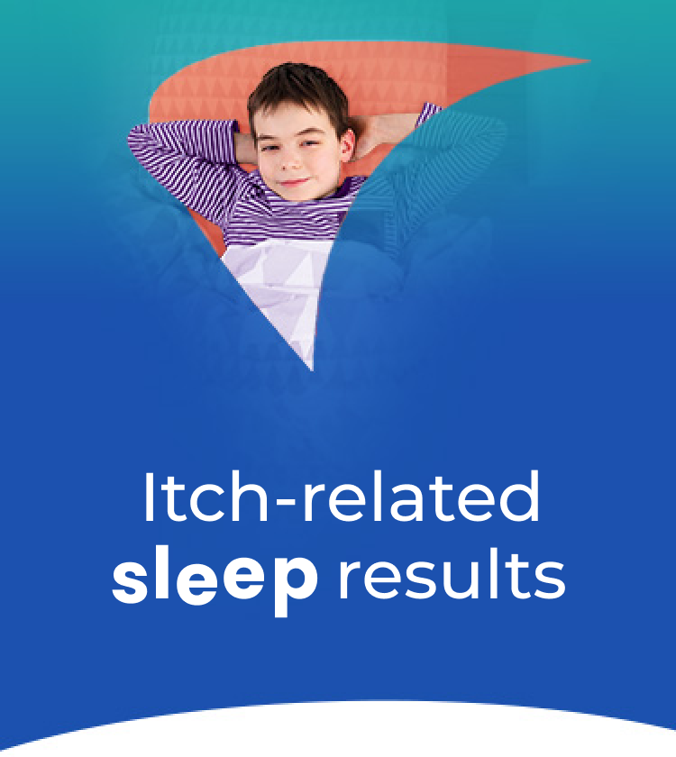 Itch -related sleep results for Alagille syndrome. Picture of child lying awake in bed.
