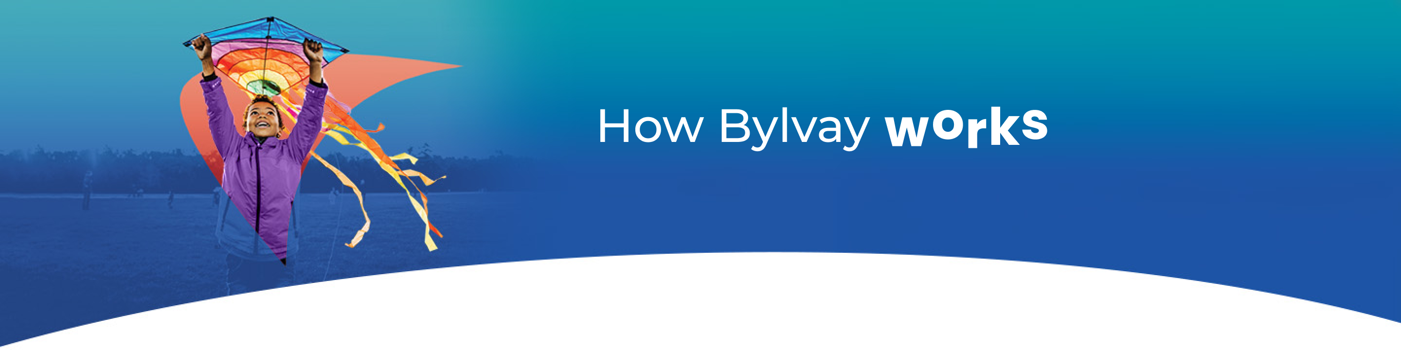 How Bylvay is thought to work for Alagille syndrome. Picture of child flying a kite.