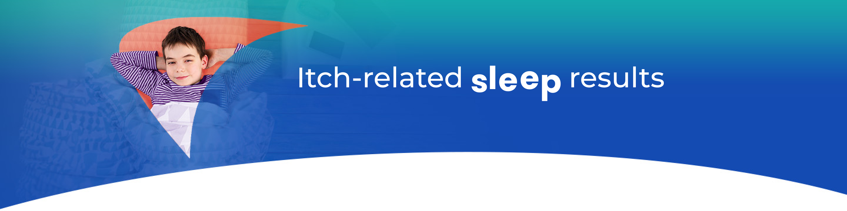 Itch -related sleep results for Alagille syndrome. Picture of child lying awake in bed.