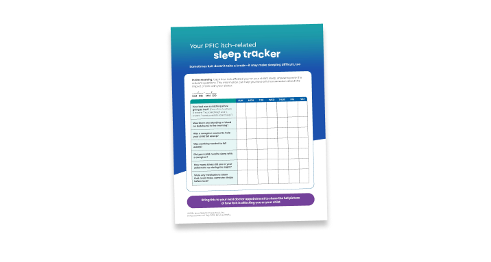PFIC Itch-Related Sleep Tracker downloadable tool.