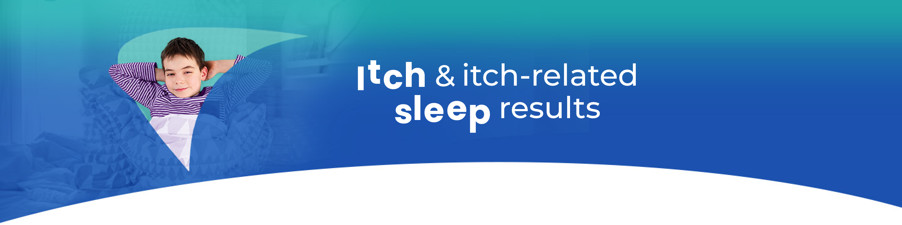 Itch and itch-related sleep results for PFIC. Picture of child lying awake in bed.