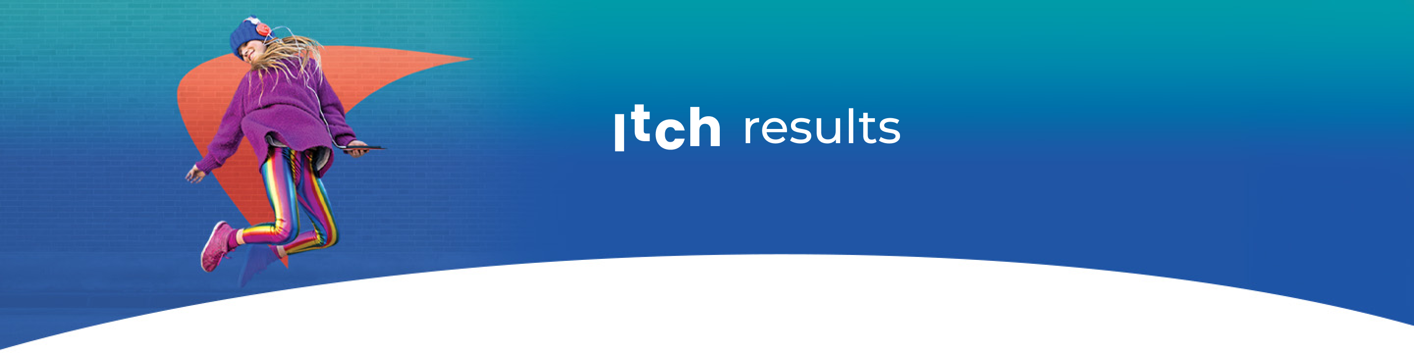 Itch results for Alagille syndrome. Picture of teenager jumping.