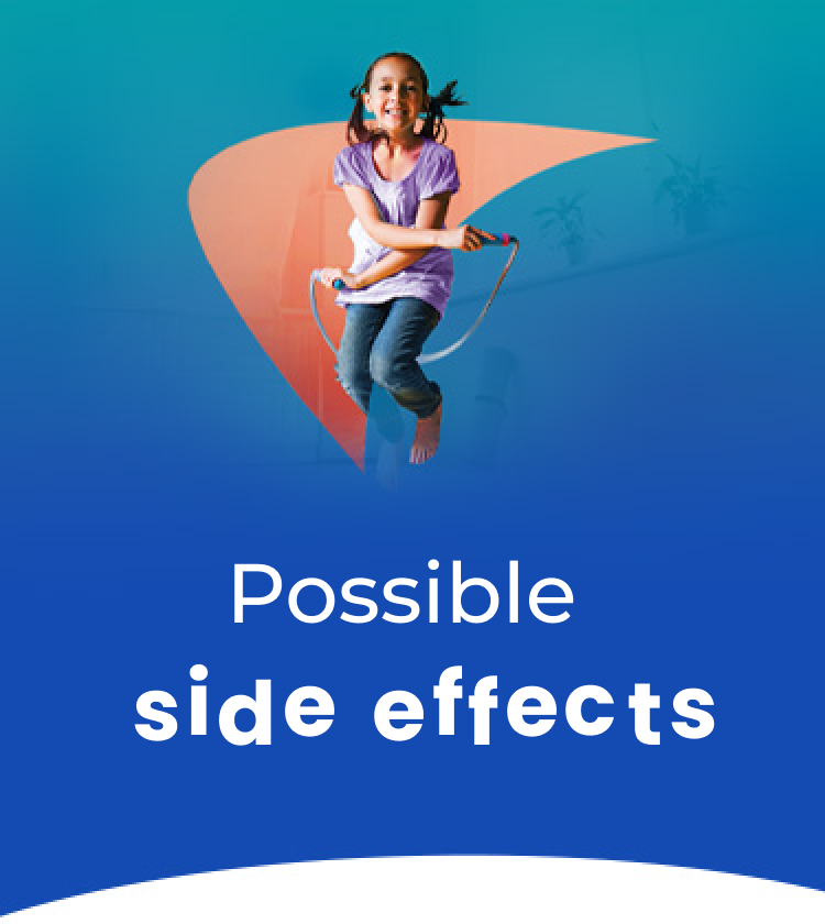 Possible side effects for Alagille syndrome. Image of a young girl jumping rope.
