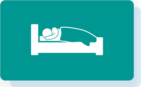 Icon of a person lying in bed.