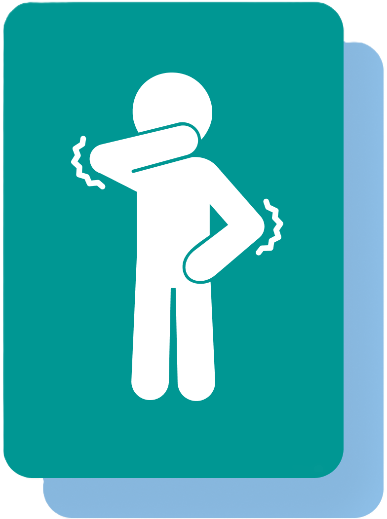 Icon of a person who is itchy.