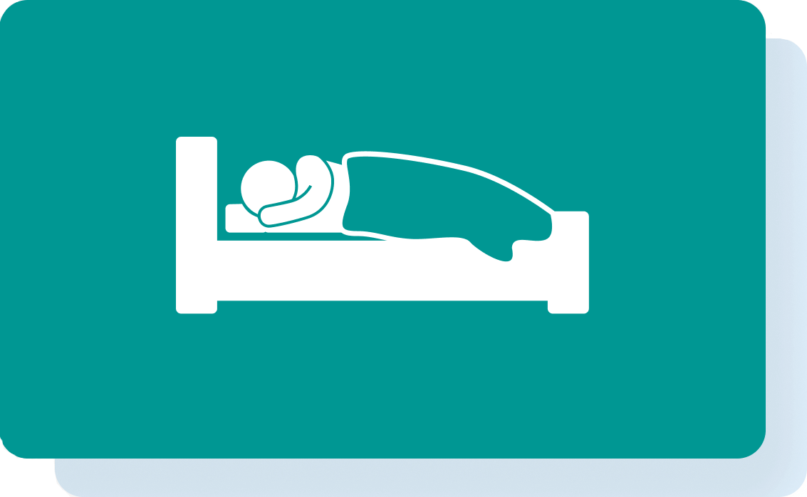 Icon of a person lying in bed.
