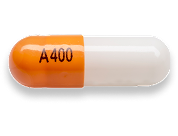 Yellow and white 200 mcg capsule