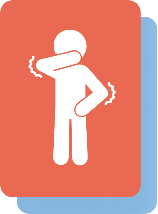 Icon of a  person who is  itchy.