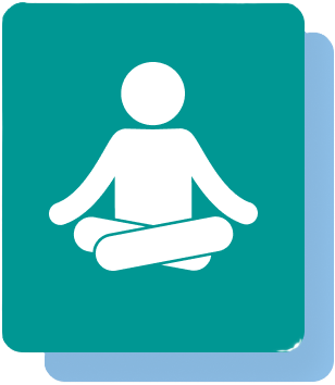 Icon of a person meditating.