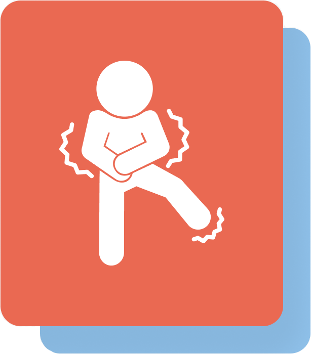 Icon of a person who is itchy.